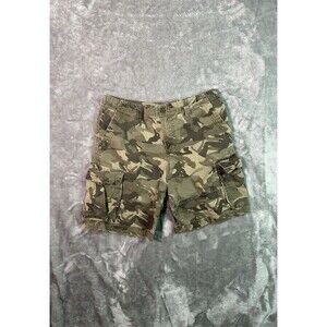 Vintage Bugle Boy Cargo Shorts Mens 32 Green Camouflage Camo Relaxed Y2K